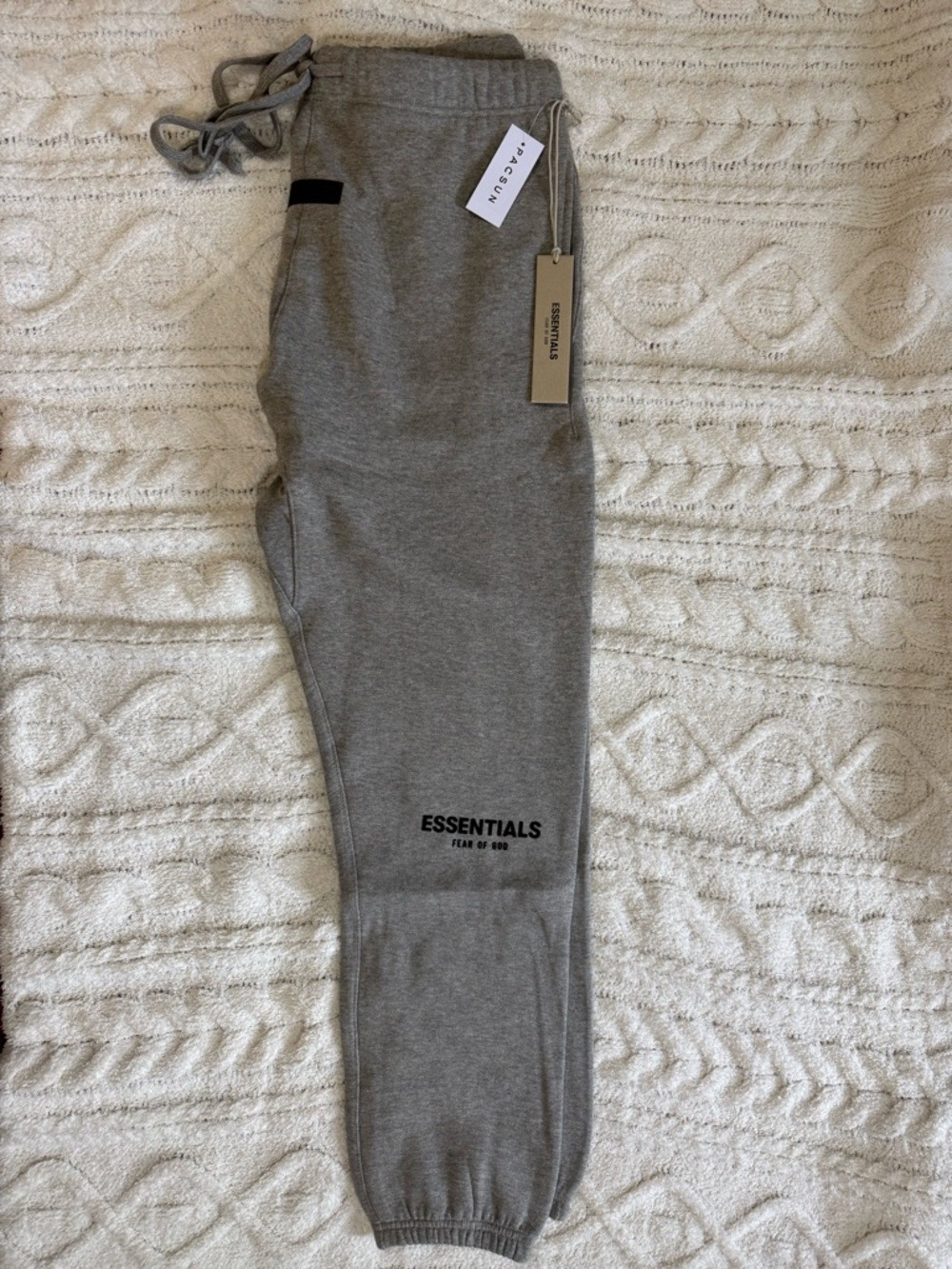 Fear of God Essentials Sweatpants Dark Oatmeal Medium Oversized Fleece Joggers - Picture 6 of 10